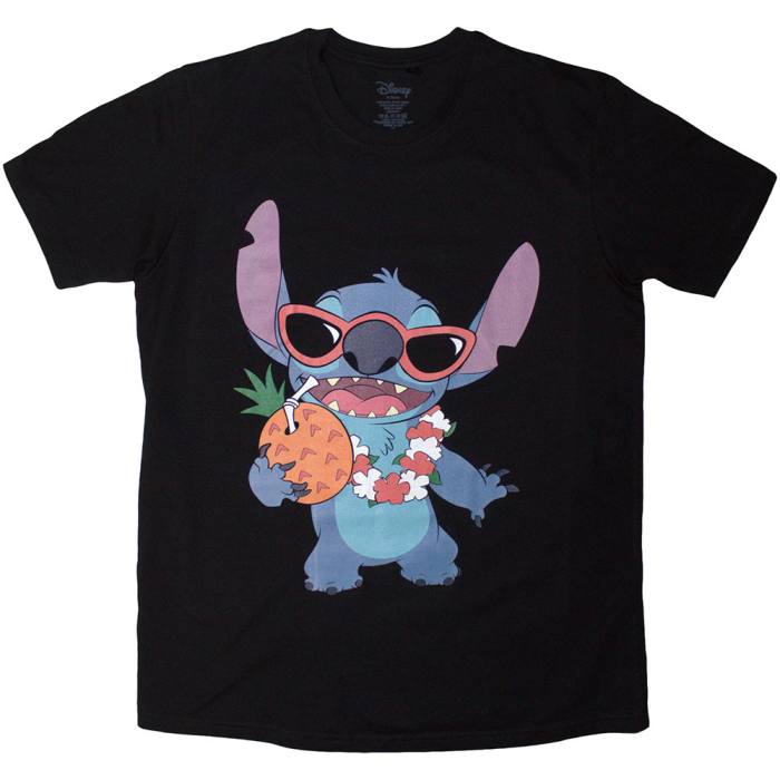 Disney Unisex T-Shirt: Lilo & Stitch Stitch Pineapple (Črna) 221547
