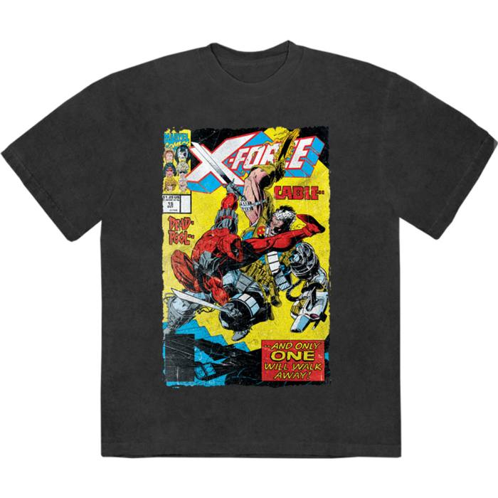 Marvel Comics Unisex Stone Wash T-Shirt: X-Force Cable & Deadpool (Black) 221827