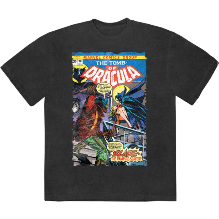 Marvel Comics unisex Stone Wash T-Shirt: Tomb Of Dracula (črna) 221839