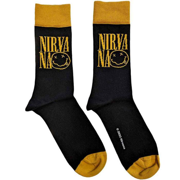 Nirvana Unisex Ankle Socks: Logo Stacked (črne, UK 4–7) 222517