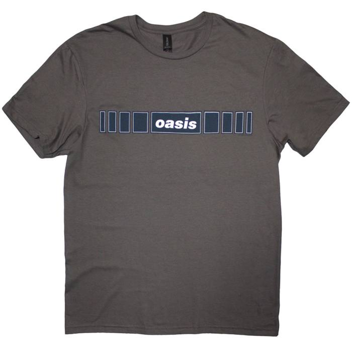 Oasis Unisex T-Shirt: Horizontal Bars Logo (Charcoal Grey) 222596