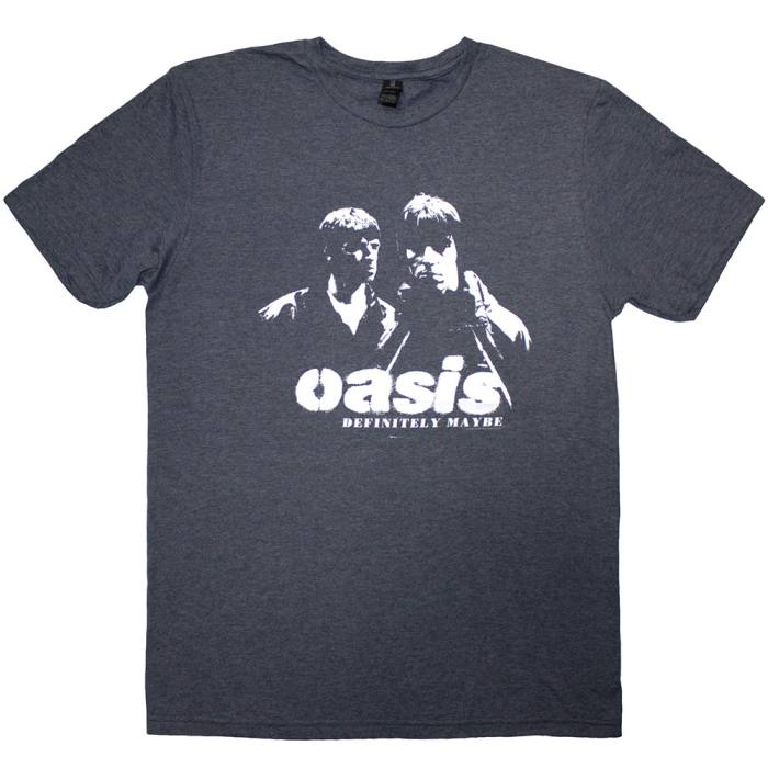 Oasis T-Shirt: Definitely Maybe Photo Stencil (Navy Blue) 222614