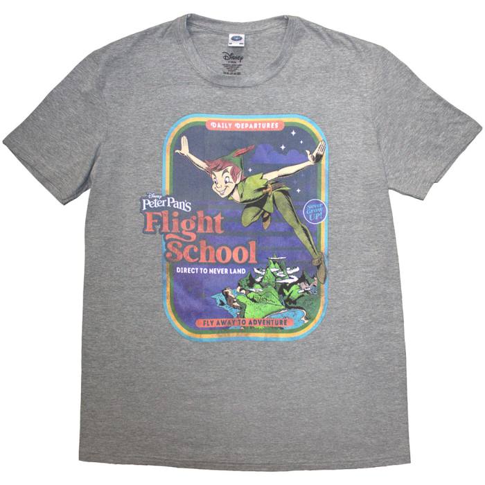Disney Unisex T-Shirt: Peter Pan Flight School (Siva) 222699