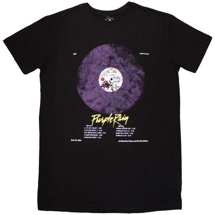 Prince Ladies T-Shirt Dress: Purple Rain Disc (črna) 222839