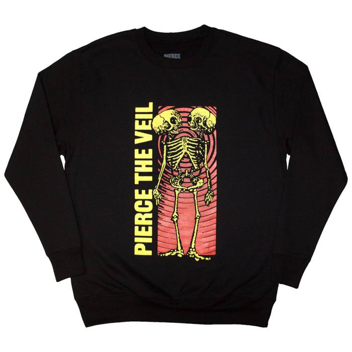 Pierce The Veil Unisex Sweatshirt: Wavy Skeleton (črna) 222883