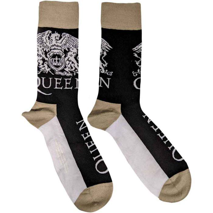 Queen unisex nizke nogavice Crest & Logo (črne) UK 4–7 222921