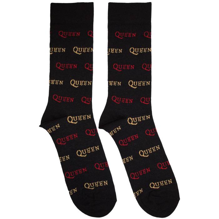 Queen unisex kratke nogavice Logo Repeat Colour (črne, UK 6–11) 222926