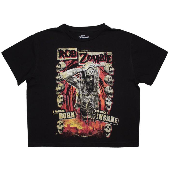 Rob Zombie Crop Top: Born To Go Insane (Črna) 223176