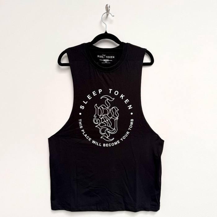 Sleep Token Unisex Vest T-Shirt – Tomb Text Ring (črna) 223443