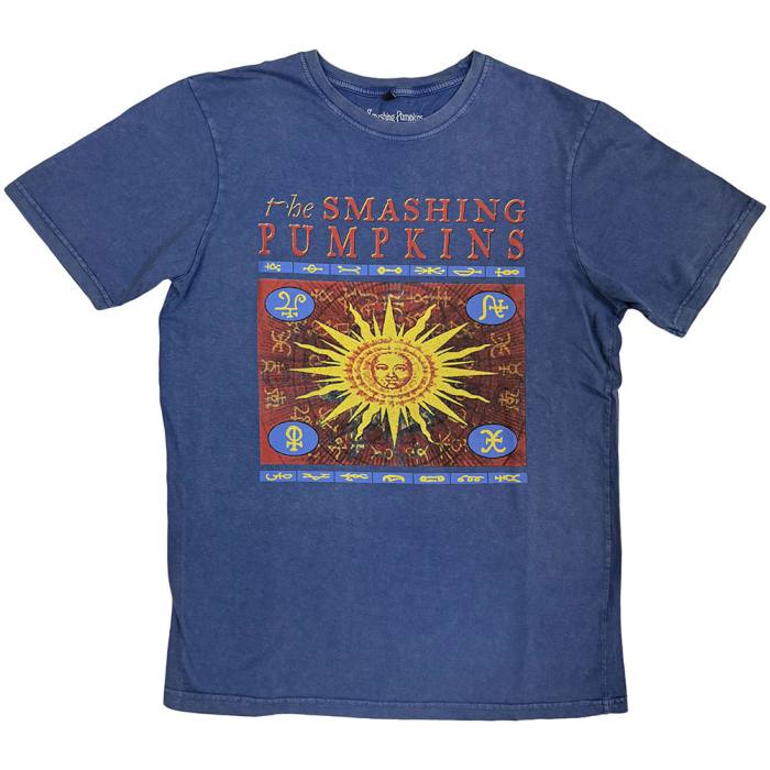 The Smashing Pumpkins Unisex Stone Wash T-Shirt: Sun Box (Denim Blue) 223492