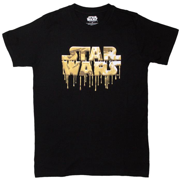 Star Wars Unisex T-Shirt Gold Drip Logo (črna) 223755