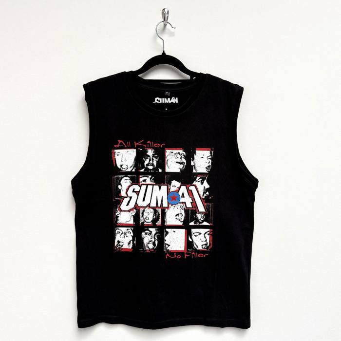 Sum 41 Unisex Tank T-Shirt: All Killer No Filler Tracklist (črna, back print) 223791