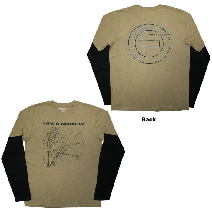 Type O Negative Unisex Layered Long Sleeve T-Shirt: Tree (Black & Green) (Back Print) 223898
