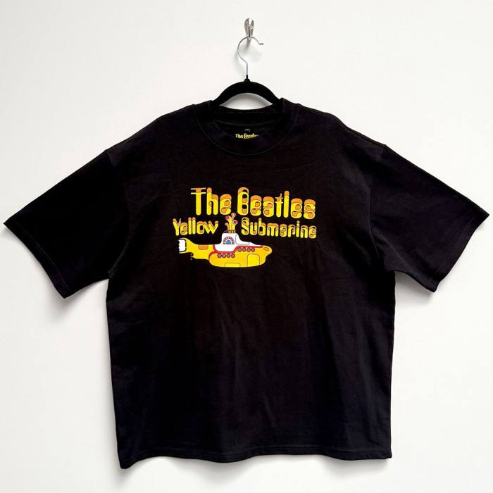 The Beatles Unisex Oversized Boxy T-Shirt: Logo & Sub (Black) 224145
