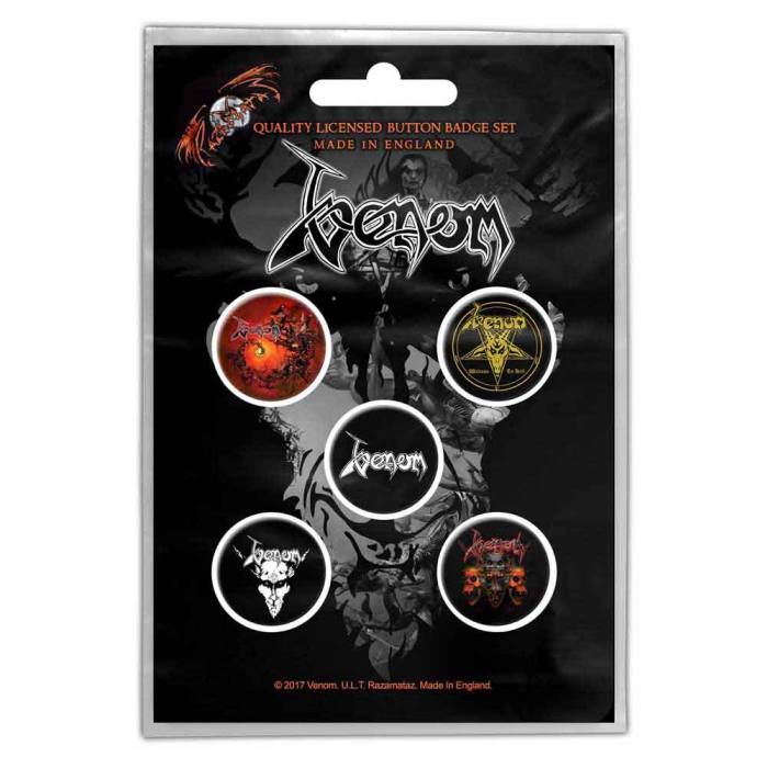 Venom Button Badge Pack: Black Metal 225672