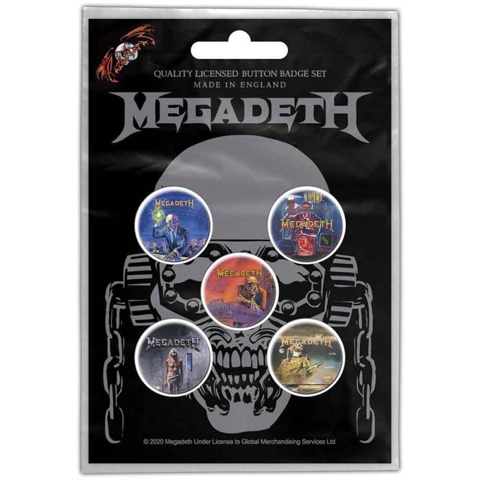 Megadeth Button Badge Pack: Vic Rattlehead 225686