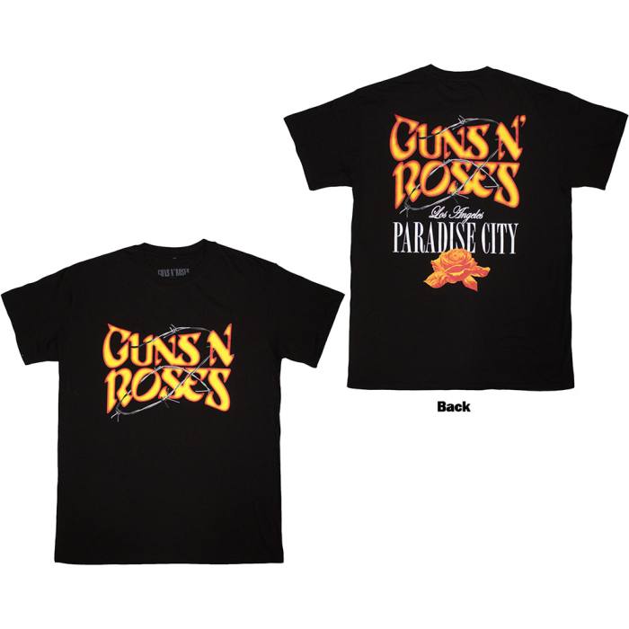 Guns N' Roses Unisex T-shirt Paradise City (Black, Back Print) 233113