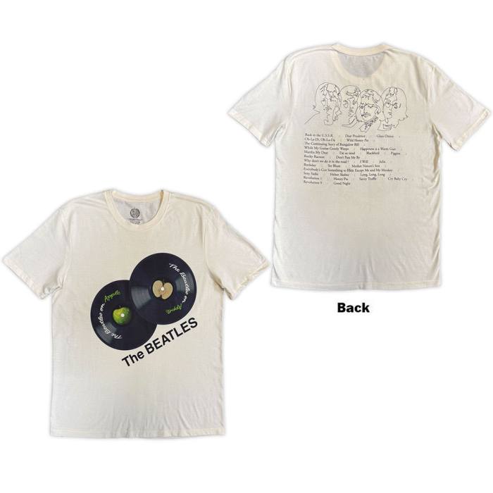 The Beatles Unisex T-Shirt: The Beatles On Apple (Natural, Back Print) 248361