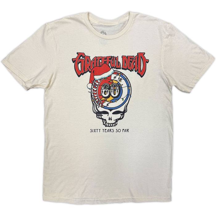 Grateful Dead Unisex T-Shirt: Santa Hat Stealie (Natural) 249062