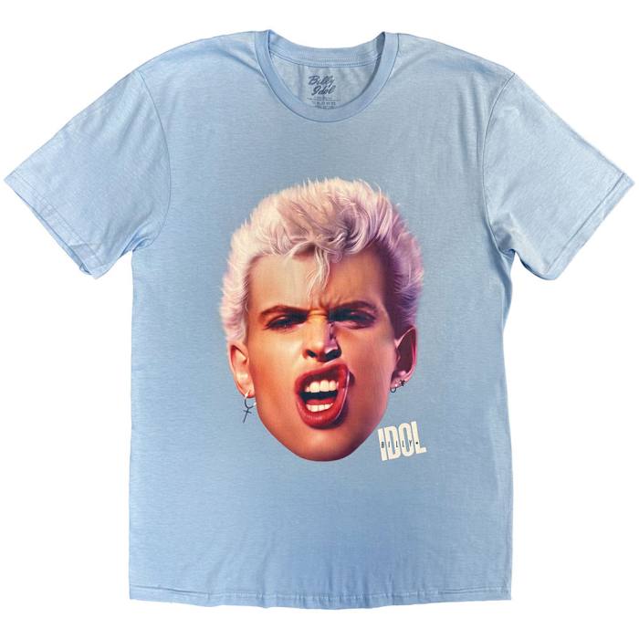 Billy Idol Unisex T-Shirt Lip Curl (Blue) 249098