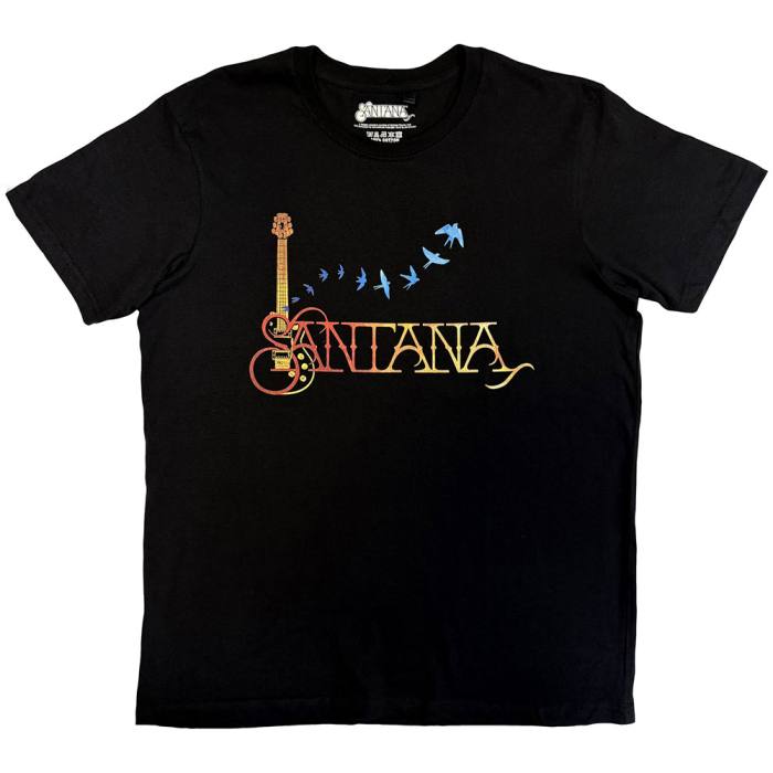 Santana Unisex T-Shirt: Guitar & Birds (Črna) 249652