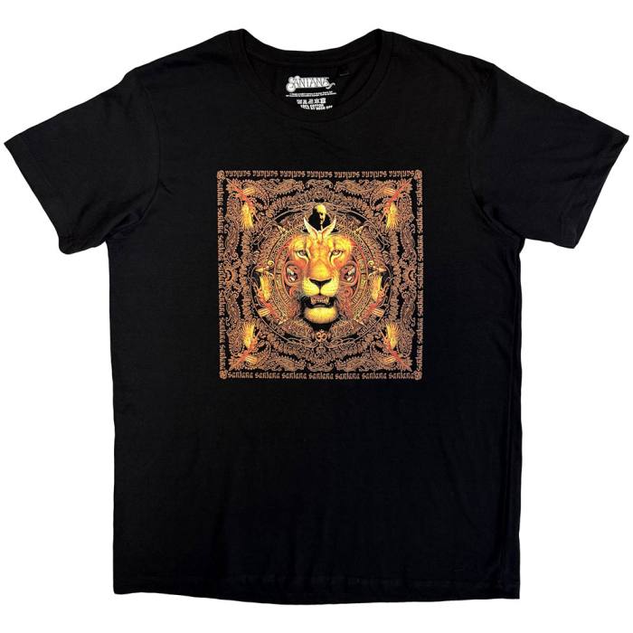 Santana Unisex T-Shirt: Lionhead Frame (Črna) 249664